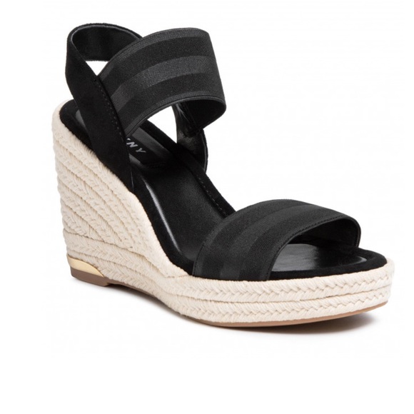 Dkny Shoes - DKNY Cat Espadrilles Wedge Sandals in Black